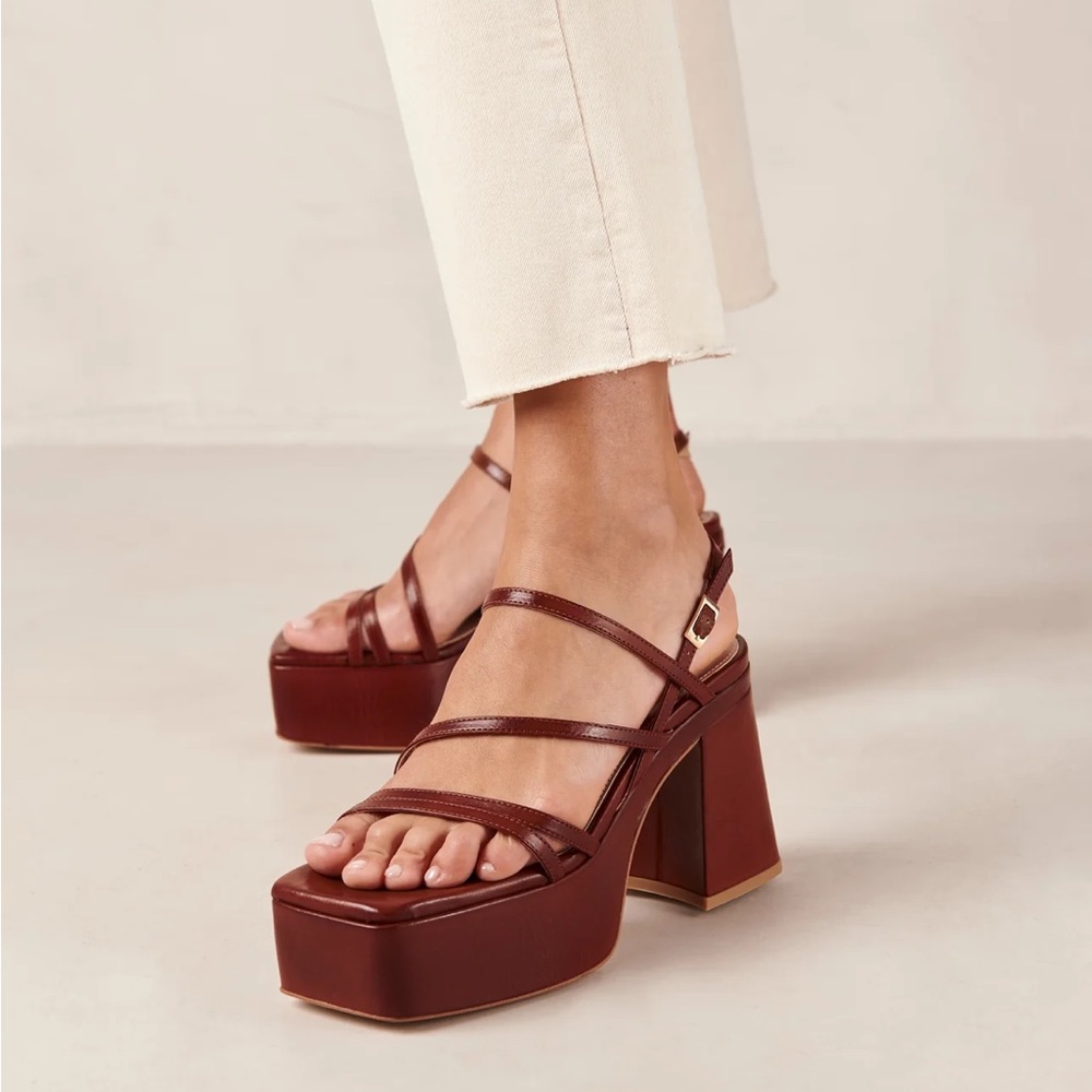 Alohas Talina Umber Brown Vegan Leather Sandals